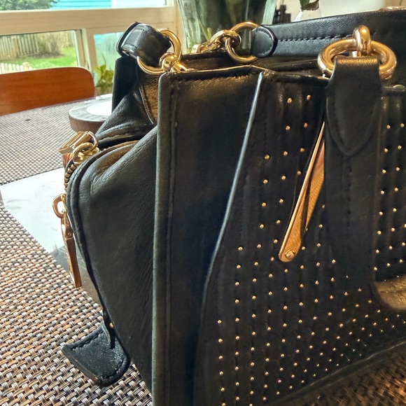 Black leather COACH Studded Handbag - Picture 2 of 16